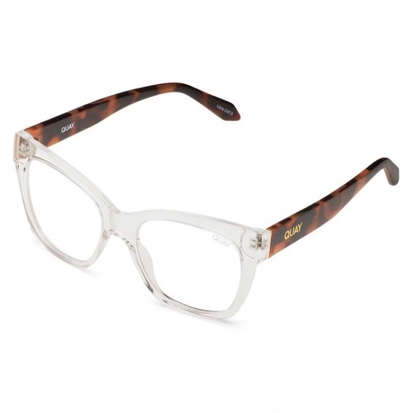 QUAY After Hours Mini Bluelight Glasses Clear Tortoise Frame Blue Blocking Lens - Picture 5 of 5